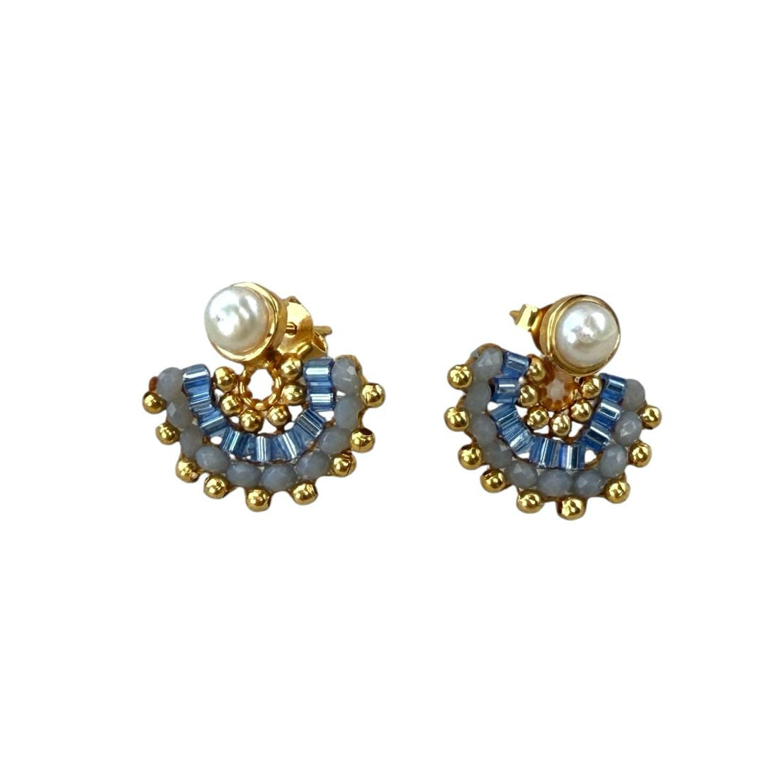 Arete Perla Azul Cielo