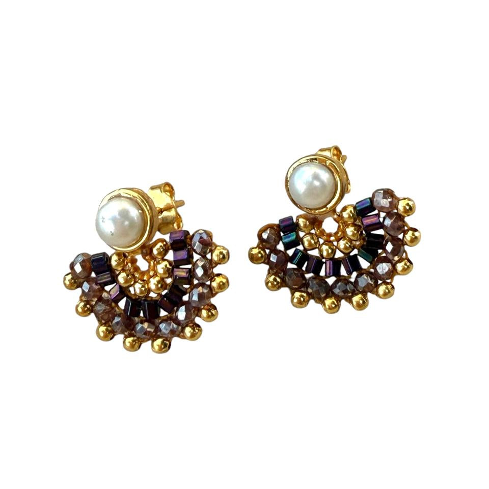 Arete Perla Morado