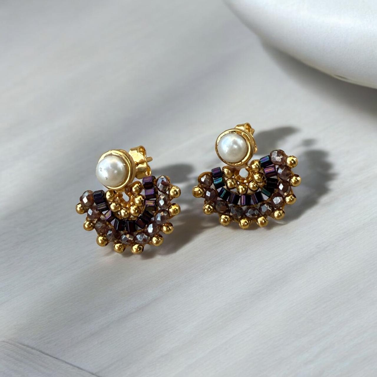 Arete Perla Morado
