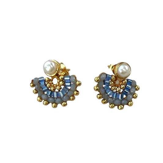 Arete Perla Azul Cielo
