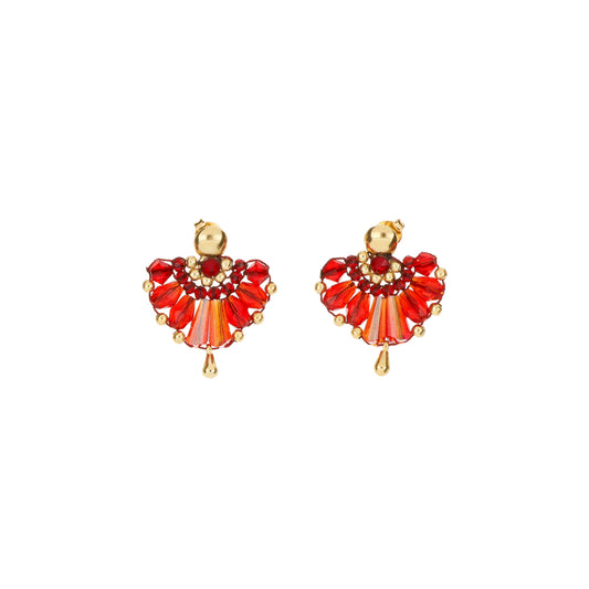 Arete Abanico Rojo
