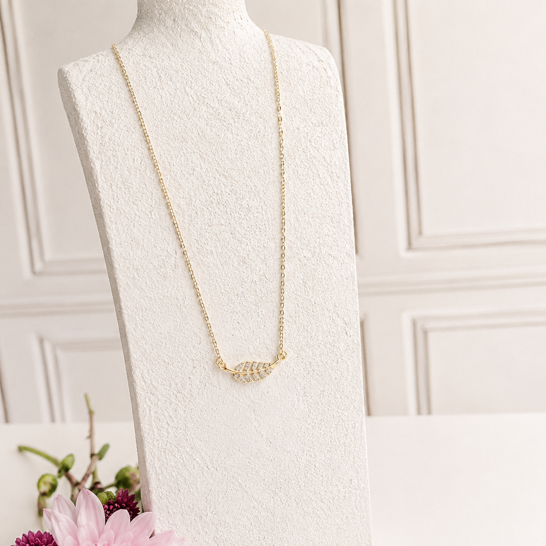 Collar Hoja Zirconias