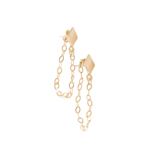 Golden Rhombus Earring